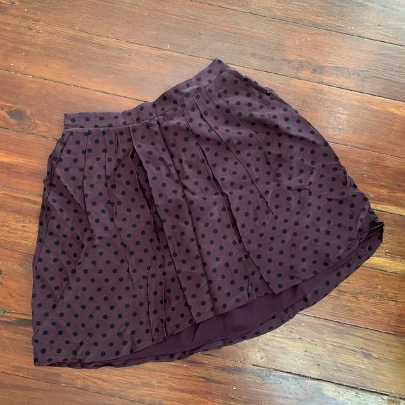 MADEWELL Maroon + Black Polka Dot Skirt - Picture 2 of 3